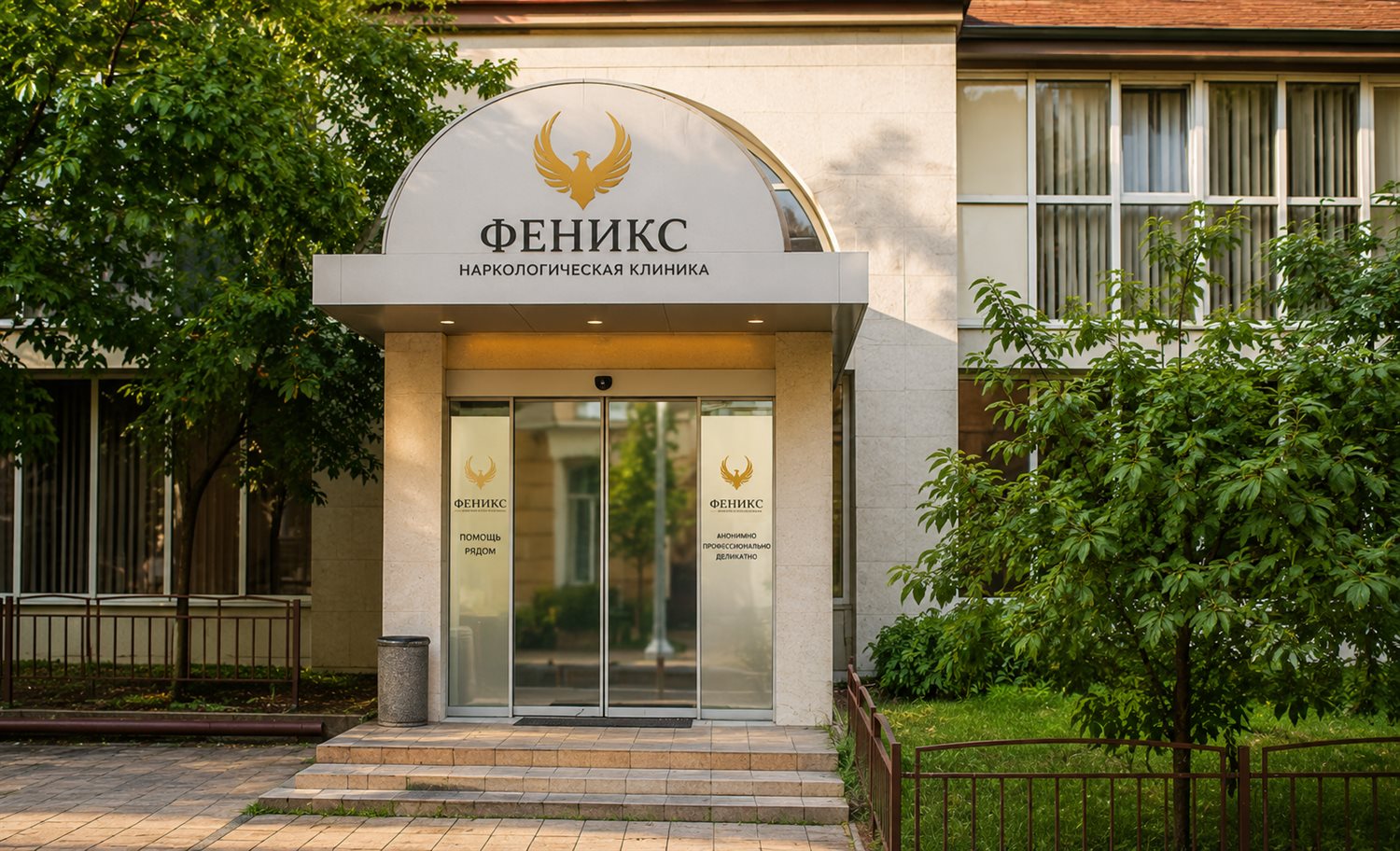 Вход в наркологическую клинику «Феникс» в Ейске